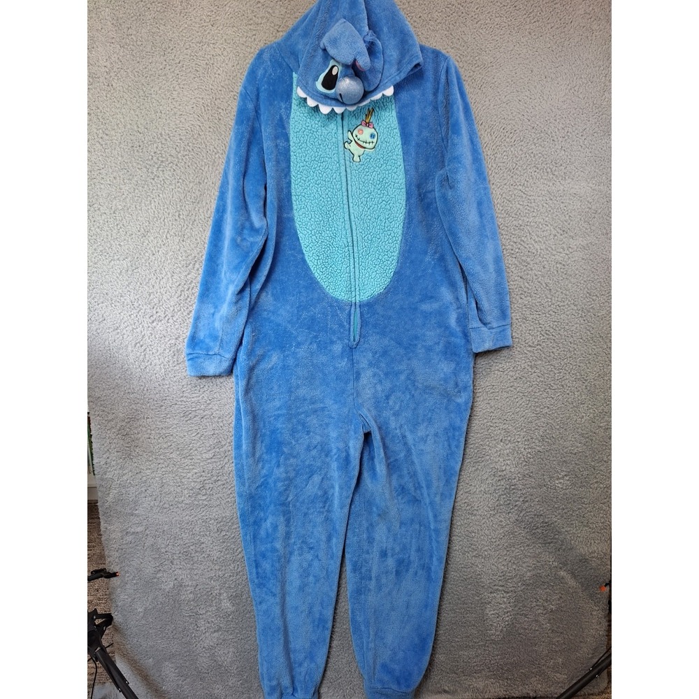 Disney Lilo & Stitch Sleepwear Youth XL (16x18) Blue Fleece Halloween Hooded